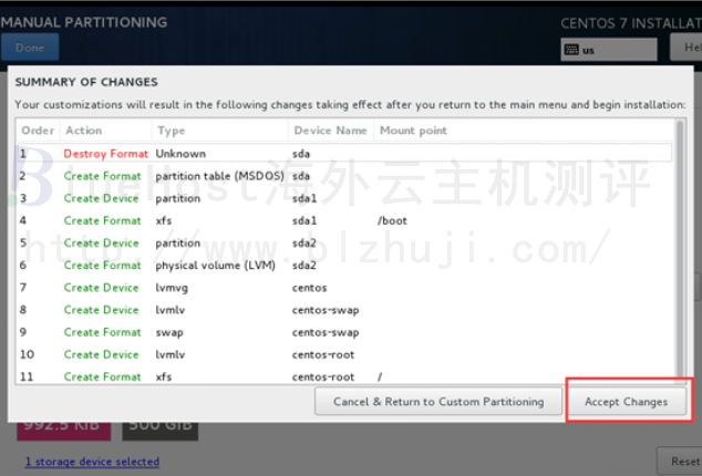 完成分区设置