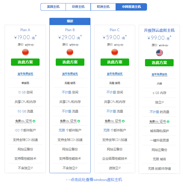BlueHost香港主机方案