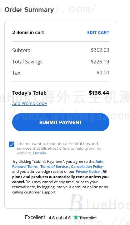 BlueHost购买注册教程